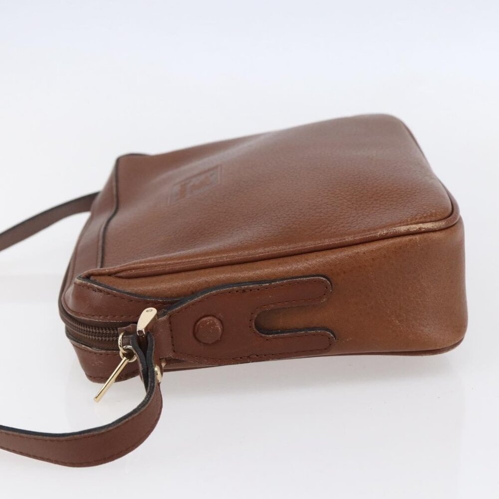 Authentic Burberrys Shoulder Bag Leather Brown Gold - Picture 10 of 16